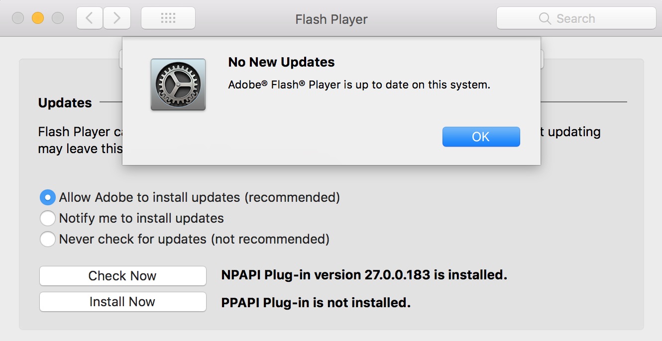 Adobe flash player for mac updates